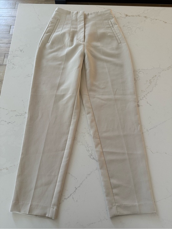 Zara Pants - Zara Womens Cream High-Waist Tailored Trousers